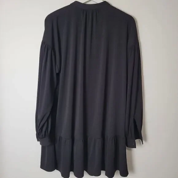 Elizabeth and James Black Smock Boho Style Long Sleeve Tunic Dress Size - Picture 3 of 6